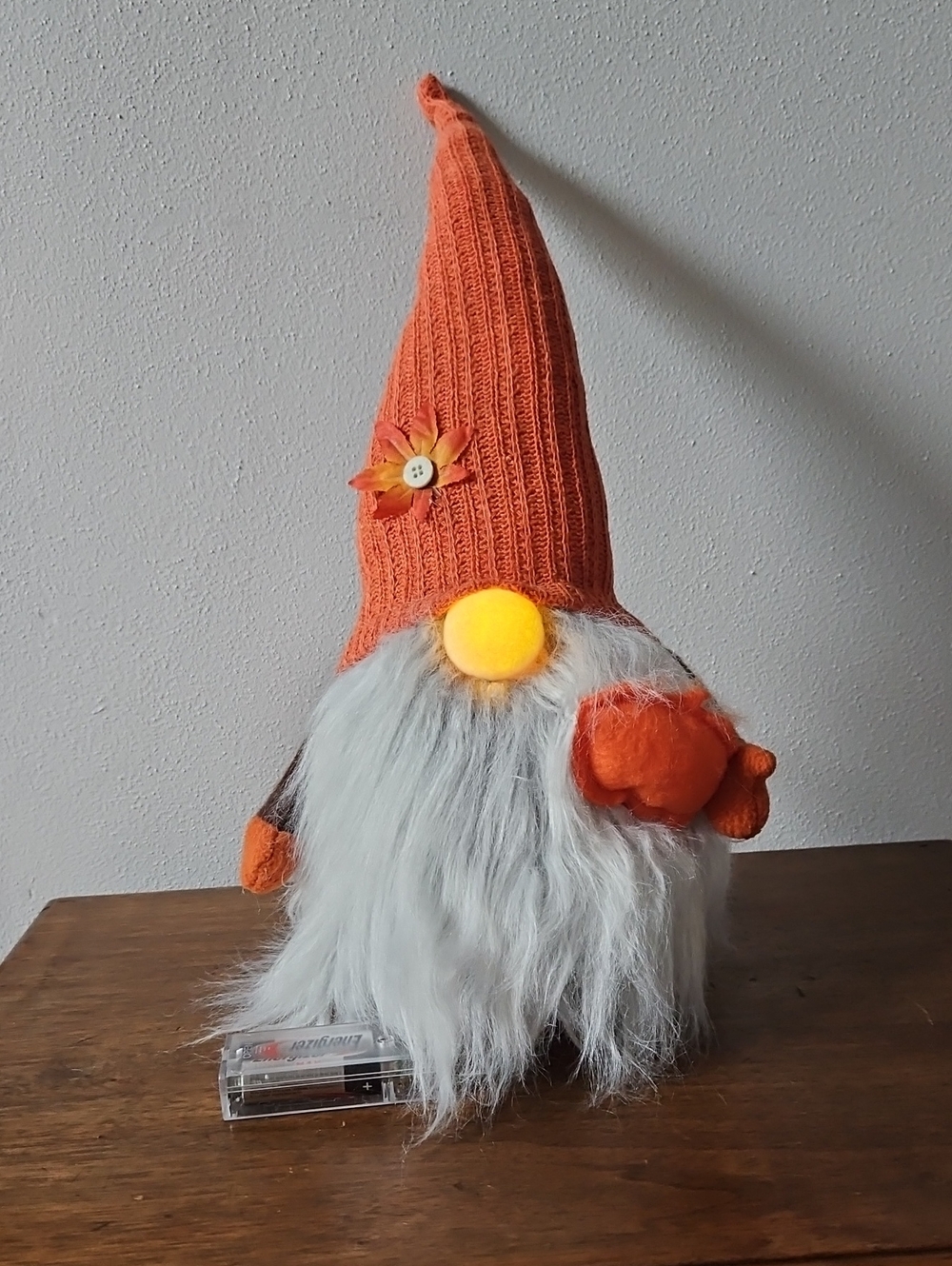 Fall Gnome with Pumpkin And Light-Up Nose